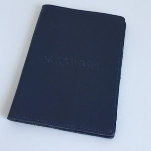 NWOT J. Crew Navy Leather Passport Book